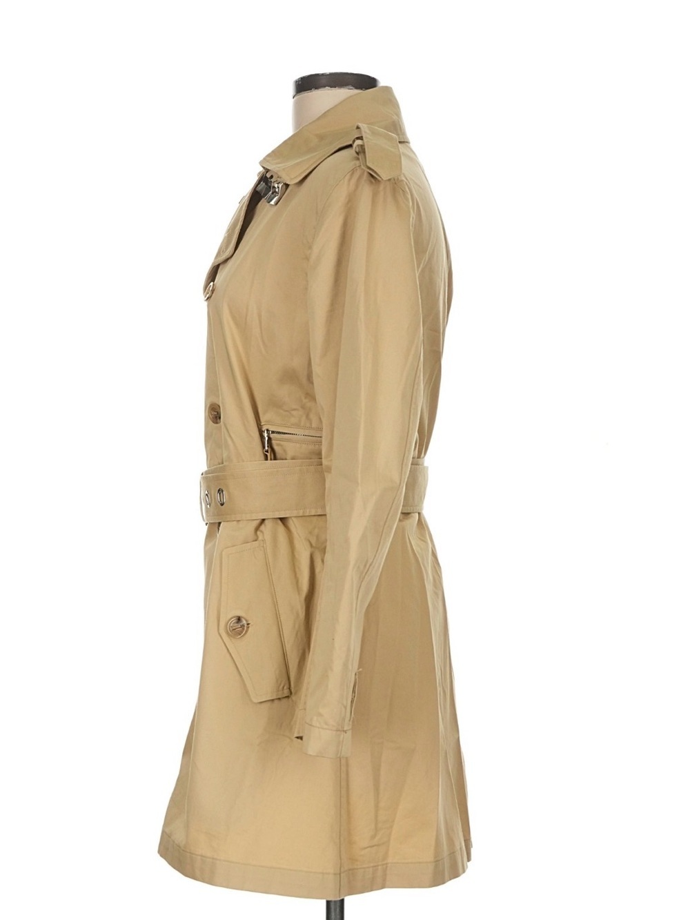 Ralph Lauren Black Label Double Breasted Trench Coat 8 Belted Buckle Tan Khaki - Picture 6 of 6